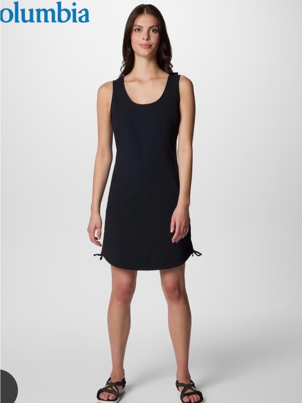 Columbia All Seasons Black Nylon Drawstring Dress L